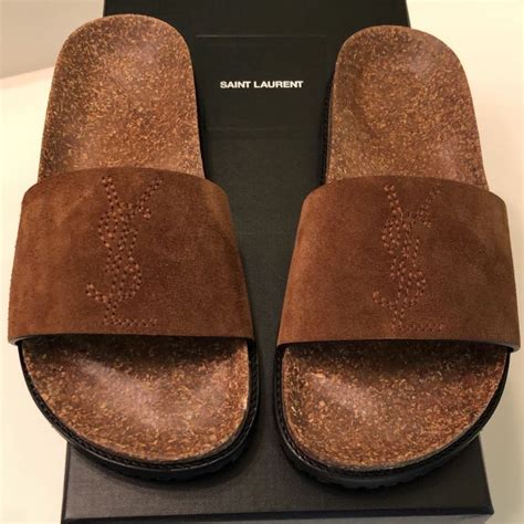 ysl joan suede slide